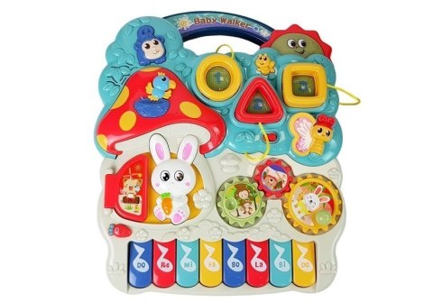 LEAN Toys Chodzik Pchacz Zwierzątka Liczby Figury Pianinko Dźwięk