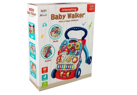 LEAN Toys Chodzik Pchacz Zwierzątka Liczby Figury Pianinko Dźwięk