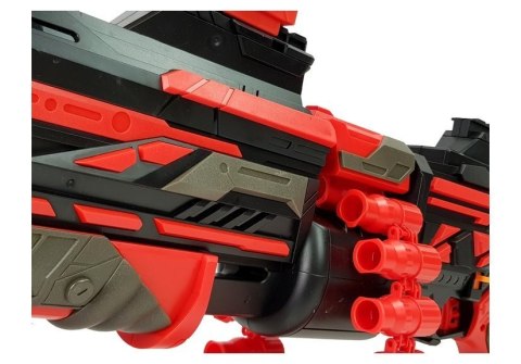 LEAN Toys Duży Pistolet Karabin Na Piankowe Naboje 40 Sztuk Czerwono- Czarny Celownik