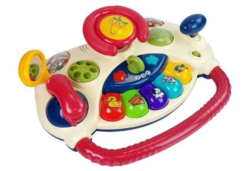 LEAN Toys Interaktywna Kierownica dla dzieci Pianinko Odgłosy Zwierząt Telefon