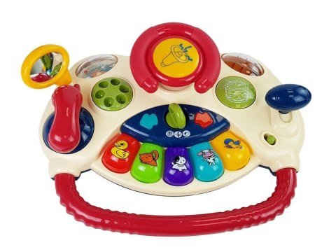 LEAN Toys Interaktywny Chodzik Tablica Kierownica 3 w 1 Dźwięk Melodie Telefon Zwierzątka Dla Niemowląt