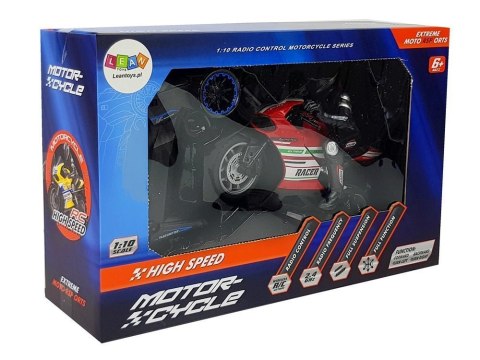 LEAN Toys Motor Sportowy Ścigacz Zdalnie Sterowany 2.4G Zasięg 35 m Czerwony