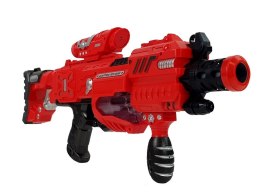 LEAN Toys Pistolet Luminescencyjny Świeci w Ciemności Piankowe Naboje Dźwięk Zasięg 45 m