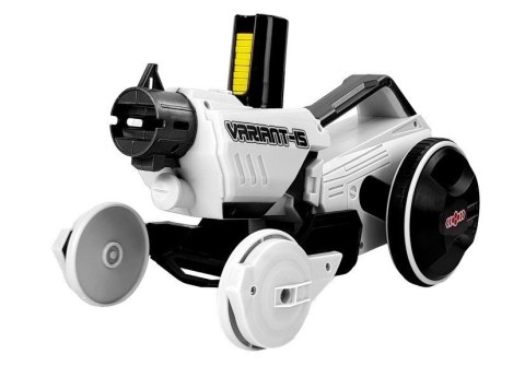 LEAN Toys Pistolet Wyrzutnia Autko 2 w 1 Zdalnie Sterowany Piankowe Krążki Biały 2,4 G
