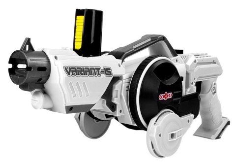 LEAN Toys Pistolet Wyrzutnia Autko 2 w 1 Zdalnie Sterowany Piankowe Krążki Biały 2,4 G