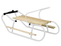 LEAN Toys Sanki Metalowe Oparcie Pasek Białe