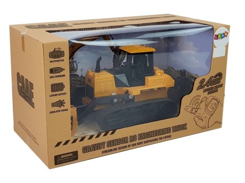 LEAN Toys Spychacz Buldożer Koła Gąsiennicowe Zdalnie Sterowany Ruchem Gestem Ręki 2.4G 1:28