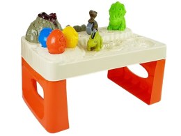 LEAN Toys Stolik Ciastolina Dinozaury Jajka Foremka Wulkan ze Świecącą Lawą 4 Kolory