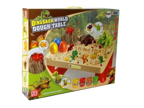 LEAN Toys Stolik Ciastolina Dinozaury Jajka Foremka Wulkan ze Świecącą Lawą 4 Kolory LEAN Toys Stolik Ciastolina Dinozaury Jajka Foremka Wulkan ze Świecącą Lawą 4 Kolory
