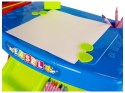 LEAN Toys Stolik Edukacyjny Szufladki z Projektorem 36 Obrazków Kredki Szablony Niebiesko Czerwony