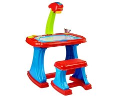 LEAN Toys Stolik Edukacyjny z Projektorem Krzesełko Kredki Magnesy Literki i Cyfry
