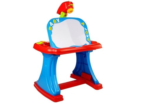 LEAN Toys Stolik Edukacyjny z Projektorem Krzesełko Kredki Magnesy Literki i Cyfry