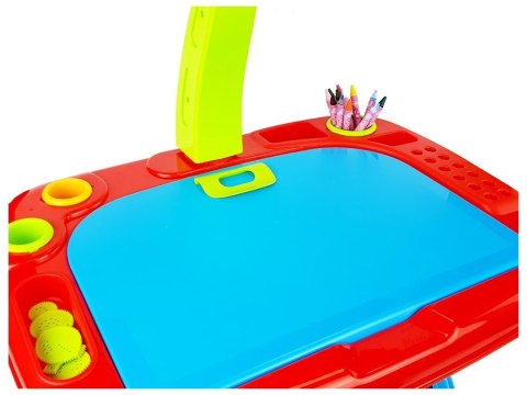 LEAN Toys Stolik Edukacyjny z Projektorem Krzesełko Kredki Magnesy Literki i Cyfry