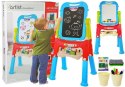 LEAN Toys Tablica Magnetyczna Kredowa 2w1 Niebiesko-Czerwona Akcesoria