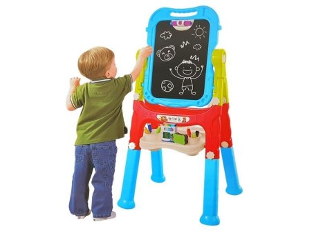 LEAN Toys Tablica Magnetyczna Kredowa 2w1 Niebiesko-Czerwona Akcesoria LEAN Toys Tablica Magnetyczna Kredowa 2w1 Niebiesko-Czerwona Akcesoria