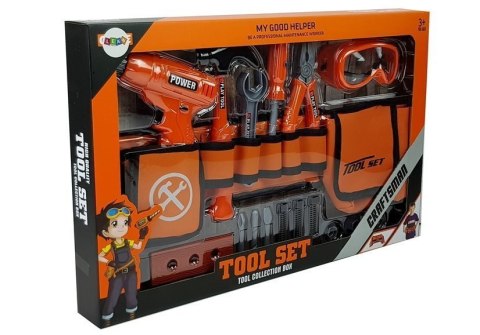 LEAN Toys Zestaw Majsterkowicza Pas Narzędzia Wiertarka Śrubki Kleszcze Młotek
