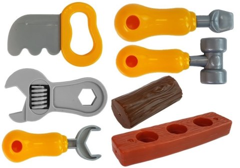 LEAN Toys Zestaw Narzędzi W Plecaku Warsztat Pomarańczowo Szary