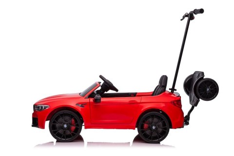LEAN CARS Auto Na Akumulator BMW M5 Z Platformą Dla Rodzica Czerwone Lakierowane