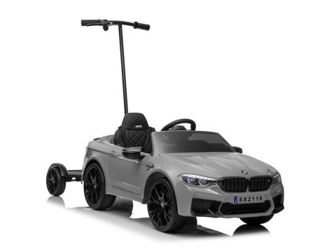 LEAN CARS Auto Na Akumulator BMW M5 Z Platformą Dla Rodzica Srebrne Lakierowane