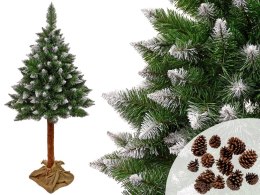 LEAN Choinka Sosna Diamentowa 3D na Pniu 180cm Śnieg Brokat