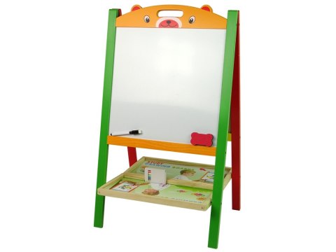 LEAN Toys Drewniana Tablica 2w1 Magnesy Pisak Liczby Działania Słowa