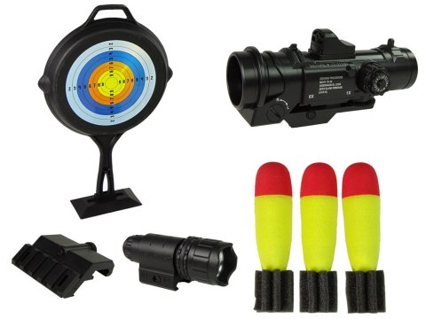 LEAN Toys Karabin Granatnik Rakiety z Dźwięk Latarka Czarny