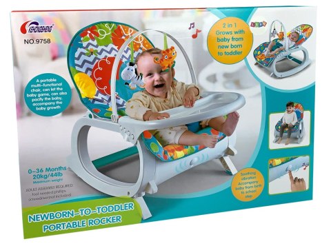 LEAN Toys Kołyska Bujaczek Fotelik Krzesełko do Karmienia 2w1 Wibracja Muzyka
