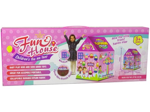 LEAN Toys Namiot Domek Wesołe Miasteczko Dla Dzieci Różowy 123 cm x 82 cm