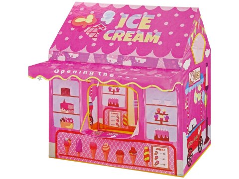 LEAN Toys Namiot Księżniczki Ice Cream Lodziarnia dla Dzieci Różowy Światełka Gwiazdki