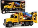 LEAN Toys Samochód Transportowy Laweta Pomoc Rampa Żółty Dźwięki Światła