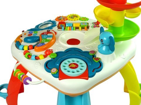LEAN Toys Stolik Edukacyjny Zjeżdżalnia Dla Piłeczek Pianinko Kosz Koła Zębate LEAN Toys Stolik Edukacyjny Zjeżdżalnia Dla Piłeczek Pianinko Kosz Koła Zębate