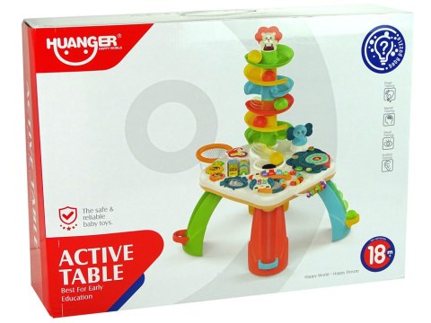 LEAN Toys Stolik Edukacyjny Zjeżdżalnia Dla Piłeczek Pianinko Kosz Koła Zębate LEAN Toys Stolik Edukacyjny Zjeżdżalnia Dla Piłeczek Pianinko Kosz Koła Zębate