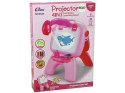 LEAN Toys Tablica Dwustronna Kredowa Pisaki Stojąca Projektor Obrazki Różowa