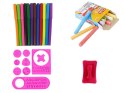 LEAN Toys Tablica Dwustronna Magnetyczna Kredowa Różowa Szablony