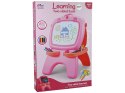 LEAN Toys Tablica Dwustronna Magnetyczna Kredowa Różowa Szablony