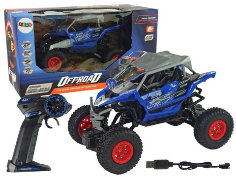 LEAN Toys Terenowe Auto Off- Road Zdalnie Sterowane 2,4 GHz 1:16 Niebieskie