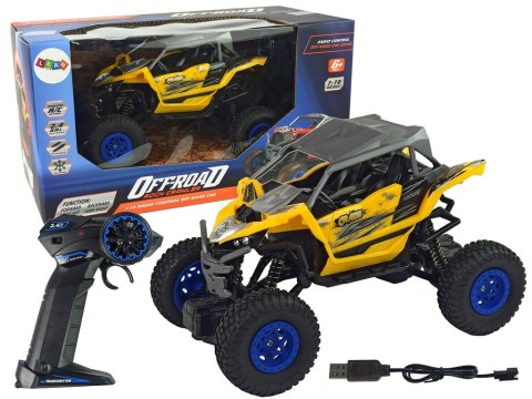 LEAN Toys Terenowe Auto Off- Road Zdalnie Sterowane 2,4 GHz 1:16 Żółte