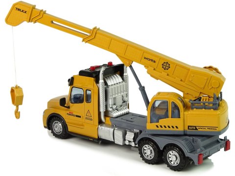 LEAN Toys Zdalnie Sterowana Ciężarówka Dźwig Pilot 2,4G Światła Dźwięki Żółta