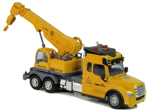 LEAN Toys Zdalnie Sterowana Ciężarówka Dźwig Pilot 2,4G Światła Dźwięki Żółta