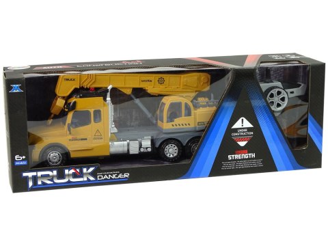 LEAN Toys Zdalnie Sterowana Ciężarówka Dźwig Pilot 2,4G Światła Dźwięki Żółta