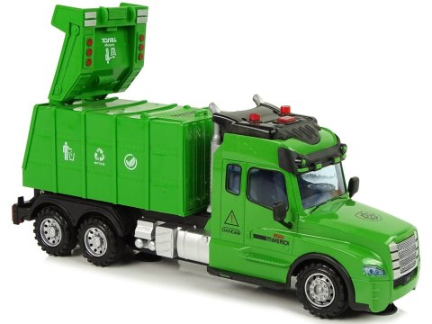 LEAN Toys Zdalnie Sterowana Śmieciarka Pilot 2,4G Światła Dźwięki Zielona