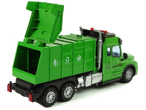 LEAN Toys Zdalnie Sterowana Śmieciarka Pilot 2,4G Światła Dźwięki Zielona