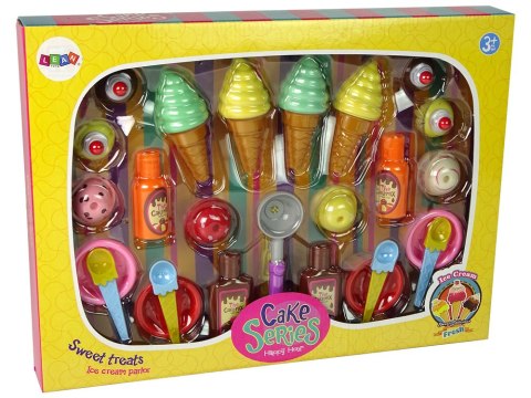 LEAN Toys Zestaw Słodkości Lody Babeczki Sosy Łyżeczki