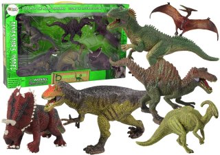 LEAN Toys Duży Zestaw Dinozaurów 6 sztuk Figurka Dinozaur Prehistoryczne Okazy