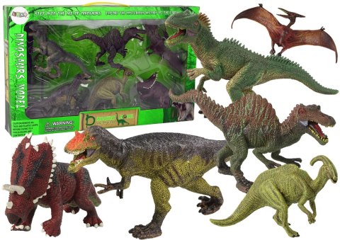 LEAN Toys Duży Zestaw Dinozaurów 6 sztuk Figurka Dinozaur Prehistoryczne Okazy