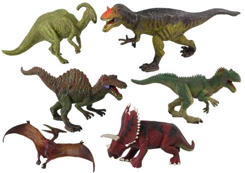 LEAN Toys Duży Zestaw Dinozaurów 6 sztuk Figurka Dinozaur Prehistoryczne Okazy