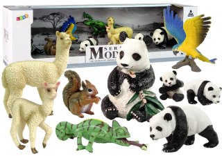 LEAN Toys Figurka Zwierzęta Zestaw Papuga Panda