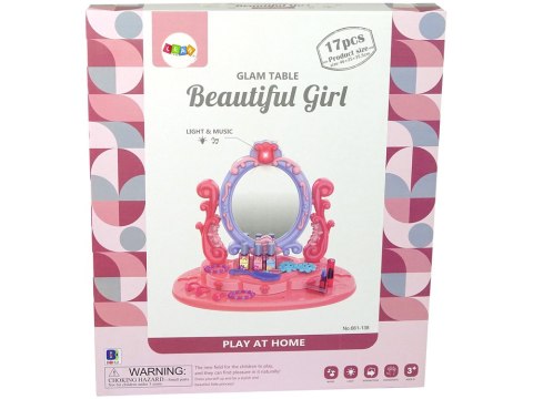 LEAN Toys Toaletka Do Makijażu Z Lustrem Światła Dźwięk Róża