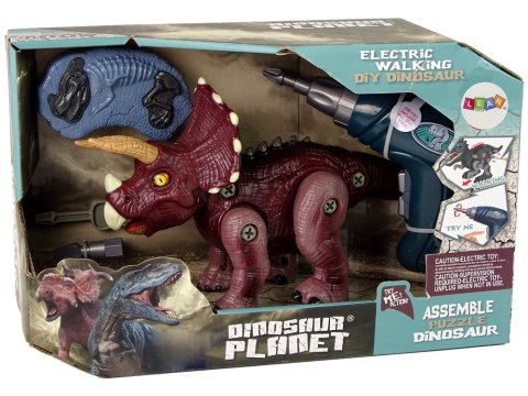 LEAN Toys Dinozaur do Rozkręcania z Wiertarką Plastikowy