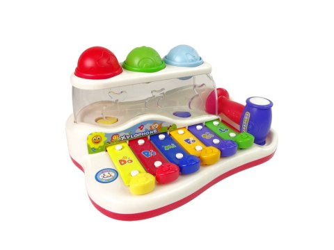 LEAN Toys Edukacyjne Cymbałki Dla Malucha Młoteczek Kolorowe Piłeczki